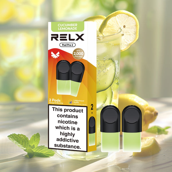 Explore Halloween Deals on RELX Global E-cigrette Vape RELX Pod Pro Cucumber Lemonade Cucumber Lemonade 1.8% Nicotine  
