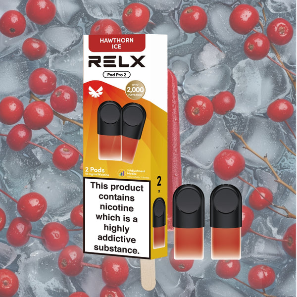 Explore Halloween Deals on RELX Global E-cigrette Vape RELX Pod Pro Hawthorn Ice Cherry Popsicle 1.8% Nicotine  
