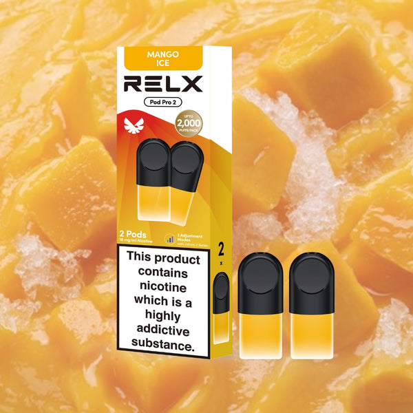Explore Halloween Deals on RELX Global E-cigrette Vape RELX Pod Pro Mango Ice 1.8% Nicotine  
