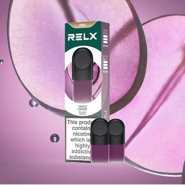 Explore Halloween Deals on RELX Global E-cigrette Vape RELX Pod Pro Tangy Grape Tangy Purple 1.8% Nicotine 
