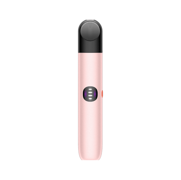 Front view of Rose Gold RELX Infinity 2 Plus device with LED mode indicator
