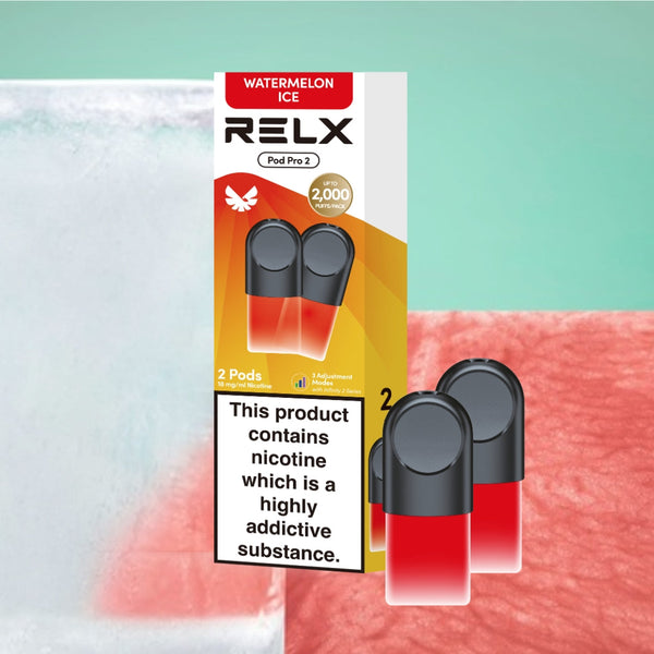 RELX Pod Pro Watermelon Ice pod close-up image, prefilled vape pod flavor option for RELX Pod Pro devices.
