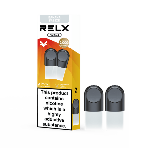 Explore Halloween Deals on RELX Global E-cigrette Vape RELX Pod Pro Banana Freeze Price Us 11.40 1.8% Nicotine 
